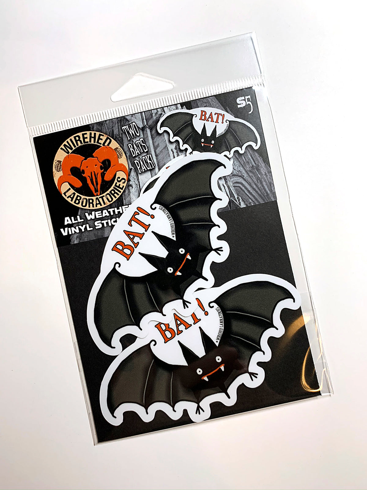 Bat! Vinyl Stickers! Spooky TWO Bat Pack!