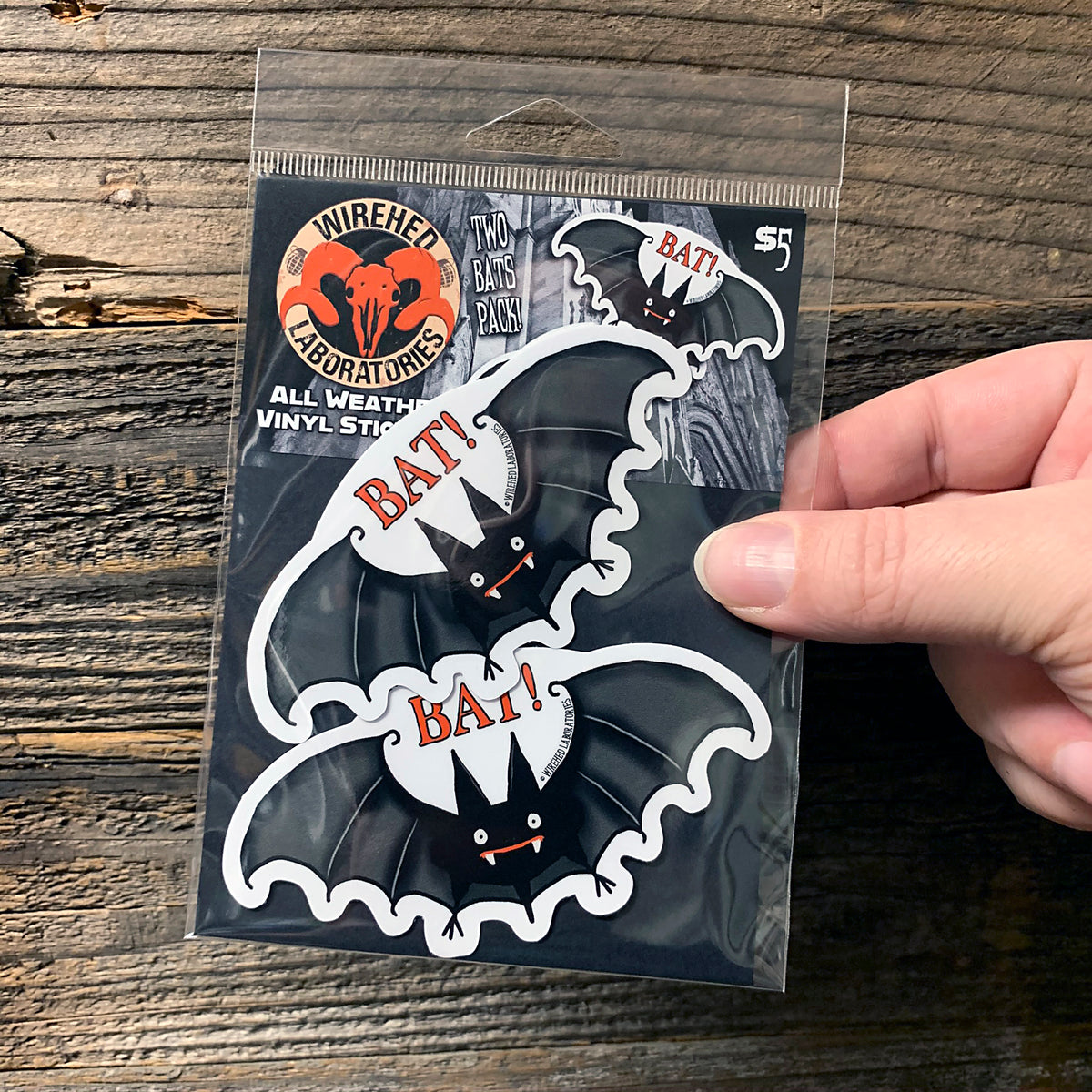 Bat! Vinyl Stickers! Spooky TWO Bat Pack!