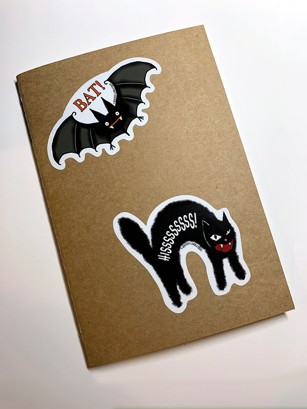 Hissing Black Cat Sticker!