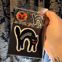 Hissing Black Cat Sticker!