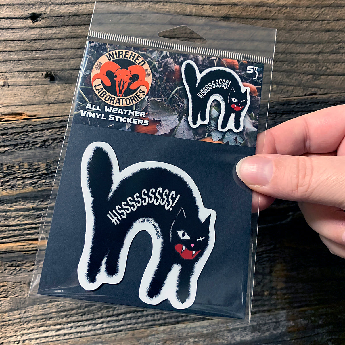 Hissing Black Cat Sticker!