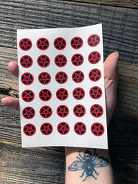 Pentagram Sticker Sheet! 35 peel and stick decals!