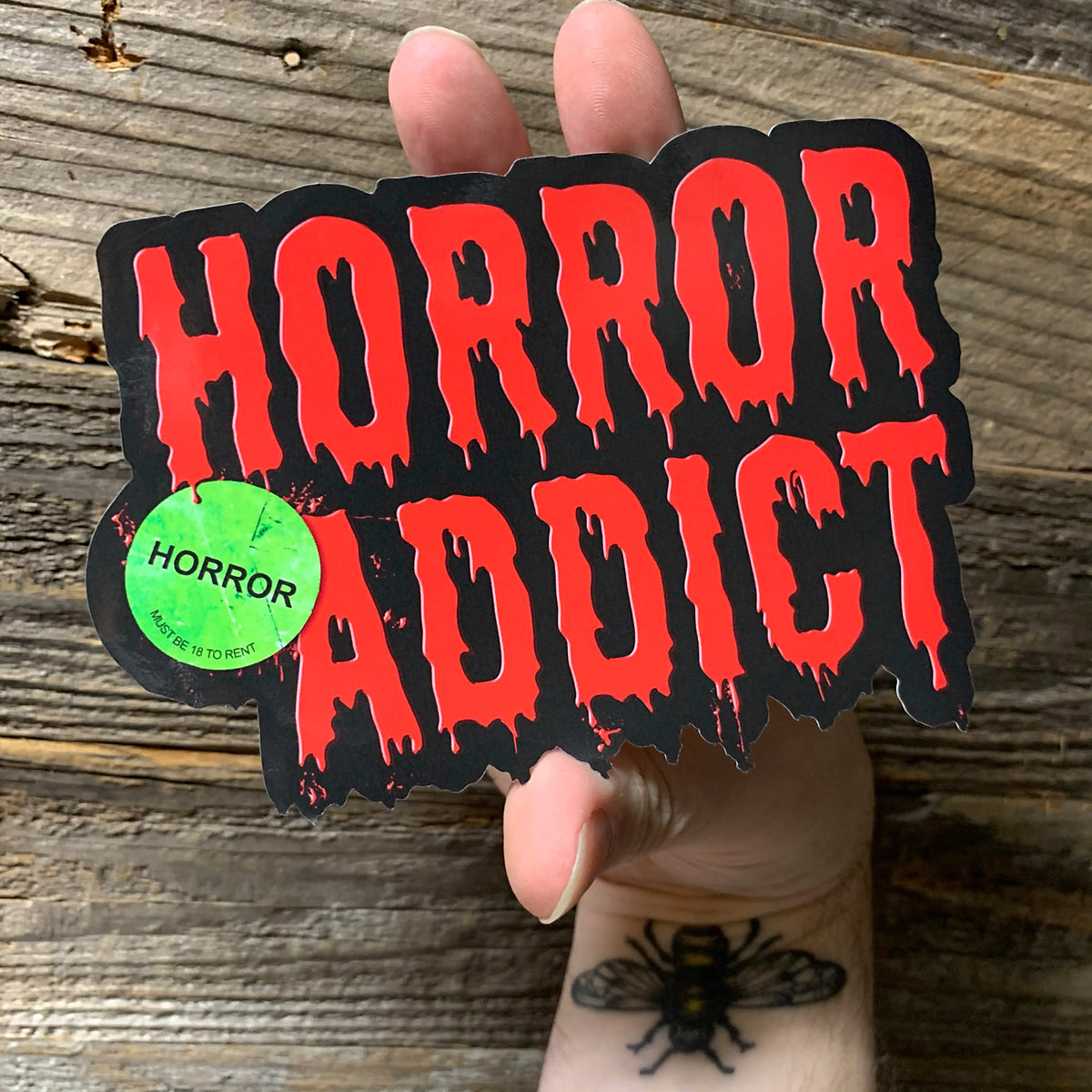 HORROR ADDICT Vinyl Sticker! Large 5.5"