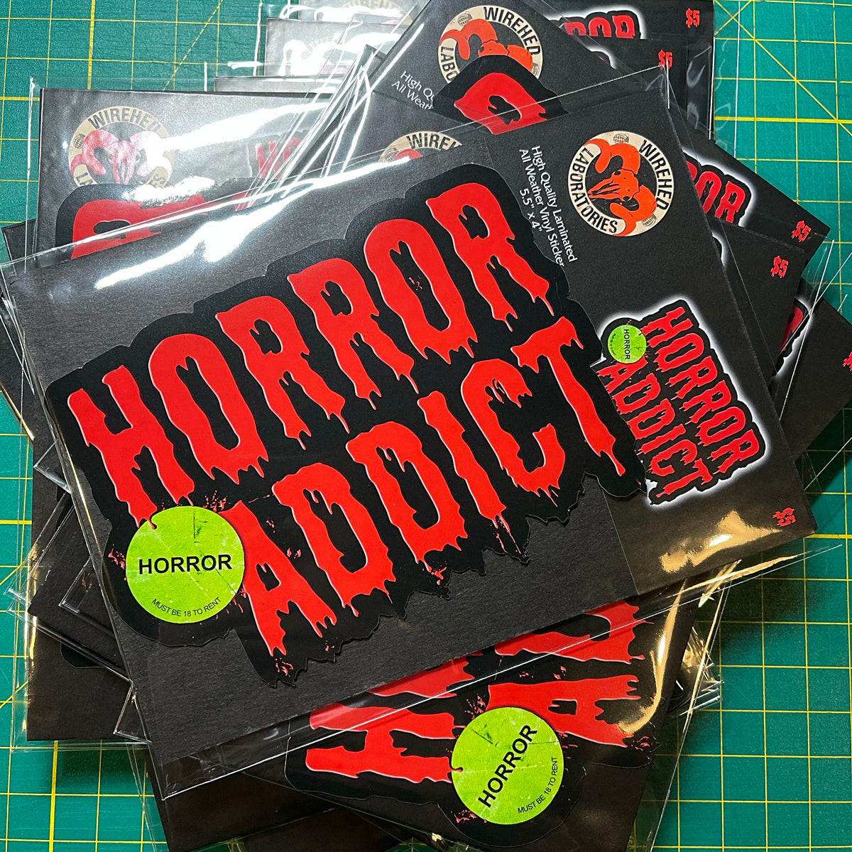 HORROR ADDICT Vinyl Sticker! Large 5.5"