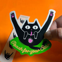 Reach for your Star! Gross Cat STICKER Set! Funny Motivational Cat!