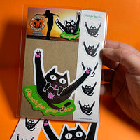 Reach for your Star! Gross Cat STICKER Set! Funny Motivational Cat!