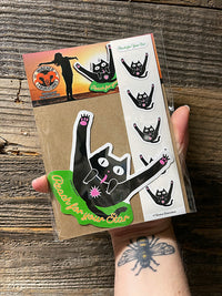 Reach for your Star! Gross Cat STICKER Set! Funny Motivational Cat!