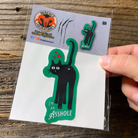 I'm an As*hole! Black Cat With Hearts Vinyl Sticker!