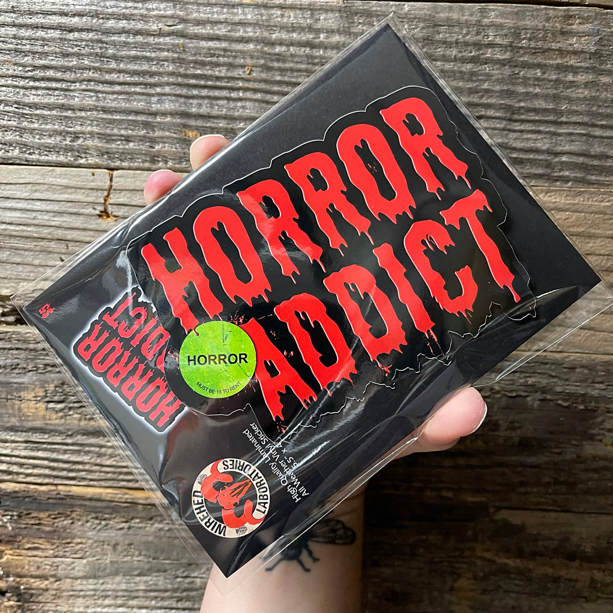 HORROR ADDICT Vinyl Sticker! Large 5.5"