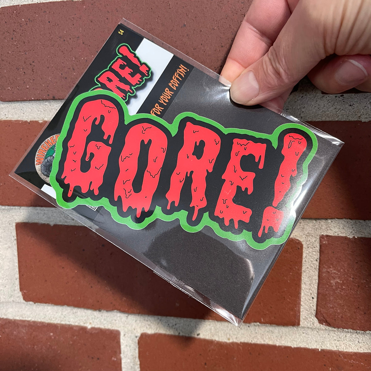 GORE! Vinyl Sticker! Lrg 5.25" long horror sticker!
