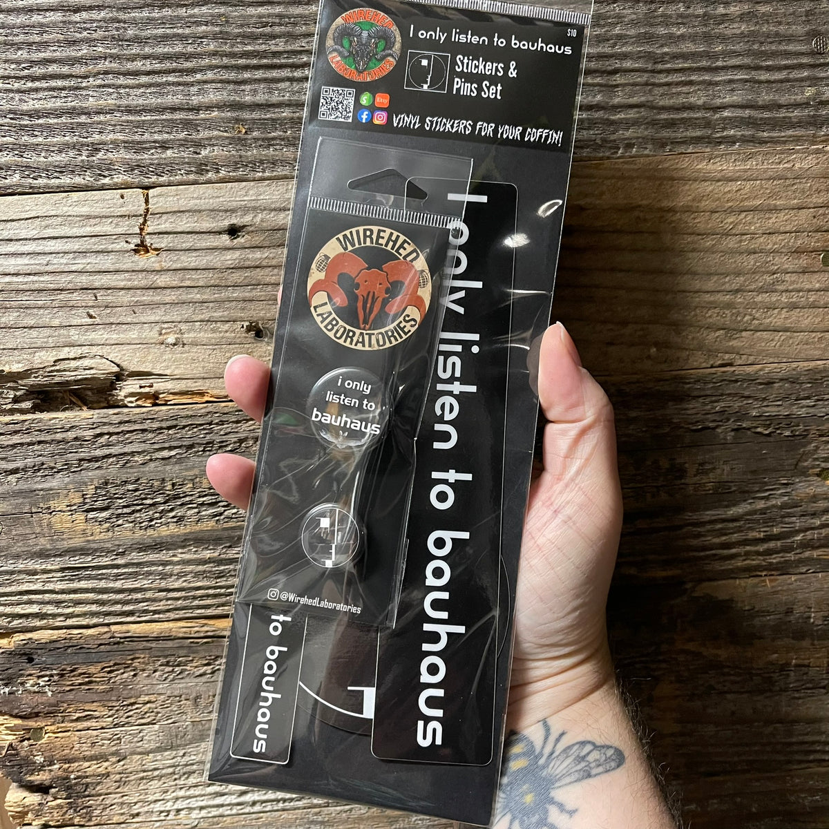 I Only Listen To Bauhaus | STICKER & Pin Set!