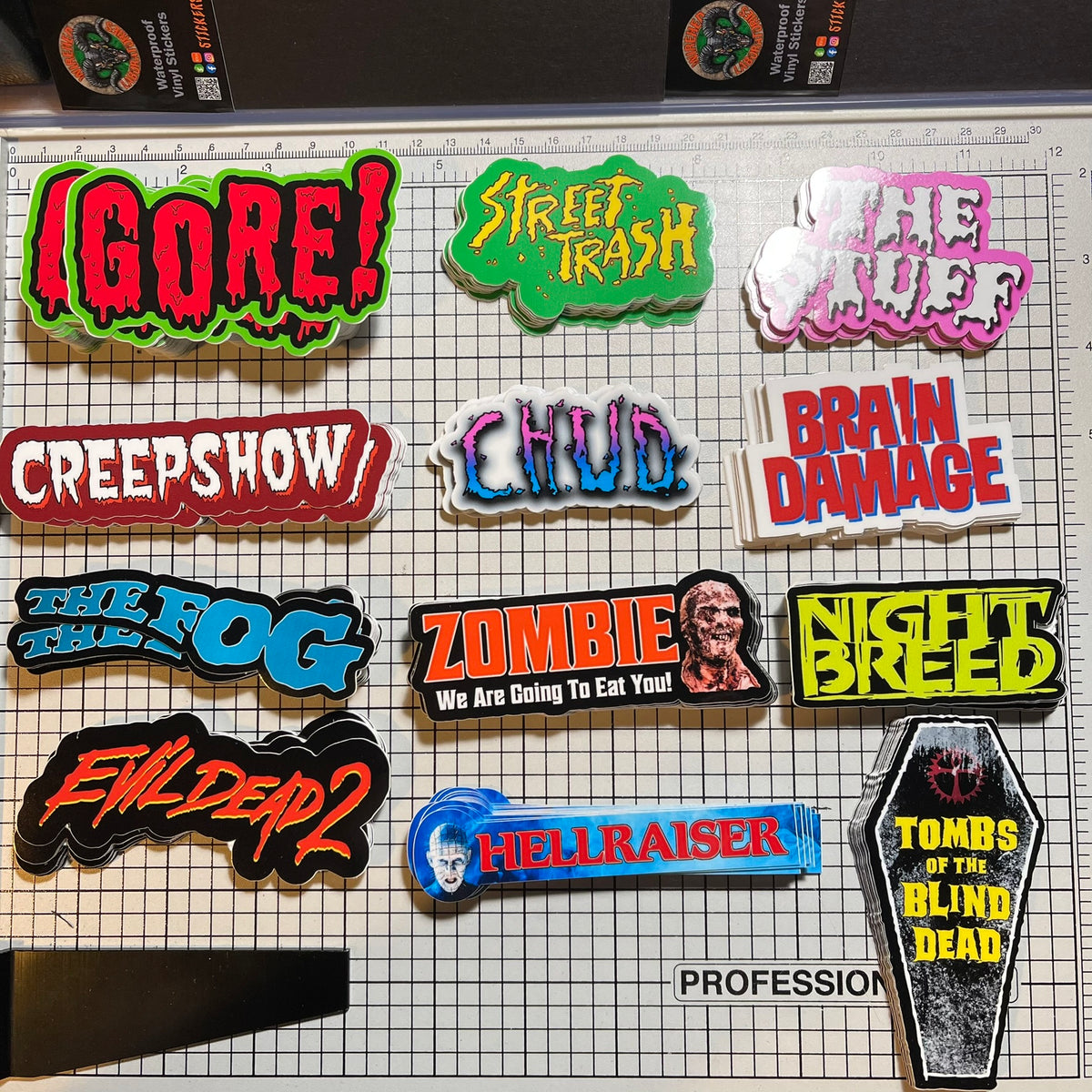 GORE! Horror Movie Logo Sticker 12 PACK!
