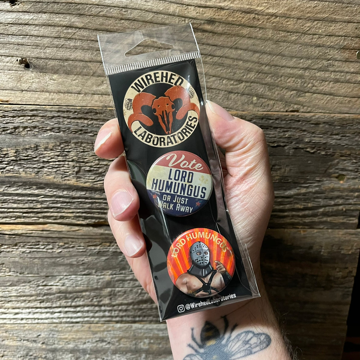 VOTE Lord Humungus! 2 Pinback Button Set!