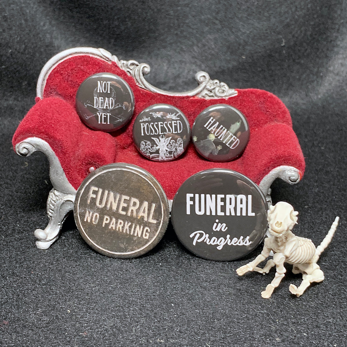 Funeral In Progress 5 Pinback Button Set.