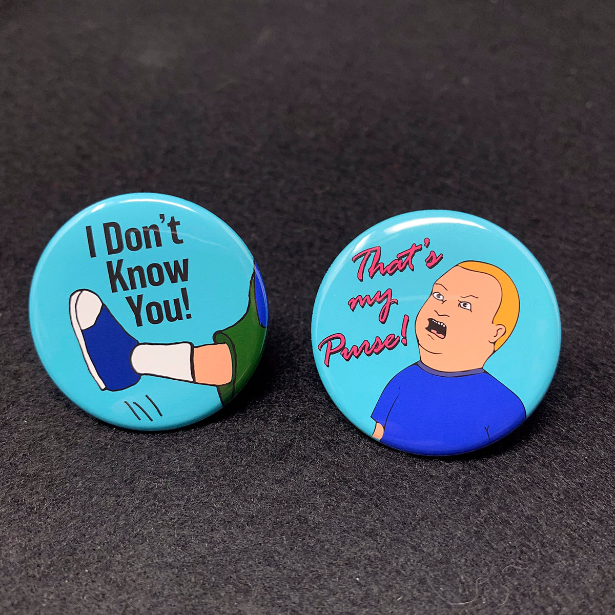 Bobby Hill "That's My Purse!" TWO Pinback Button Set!