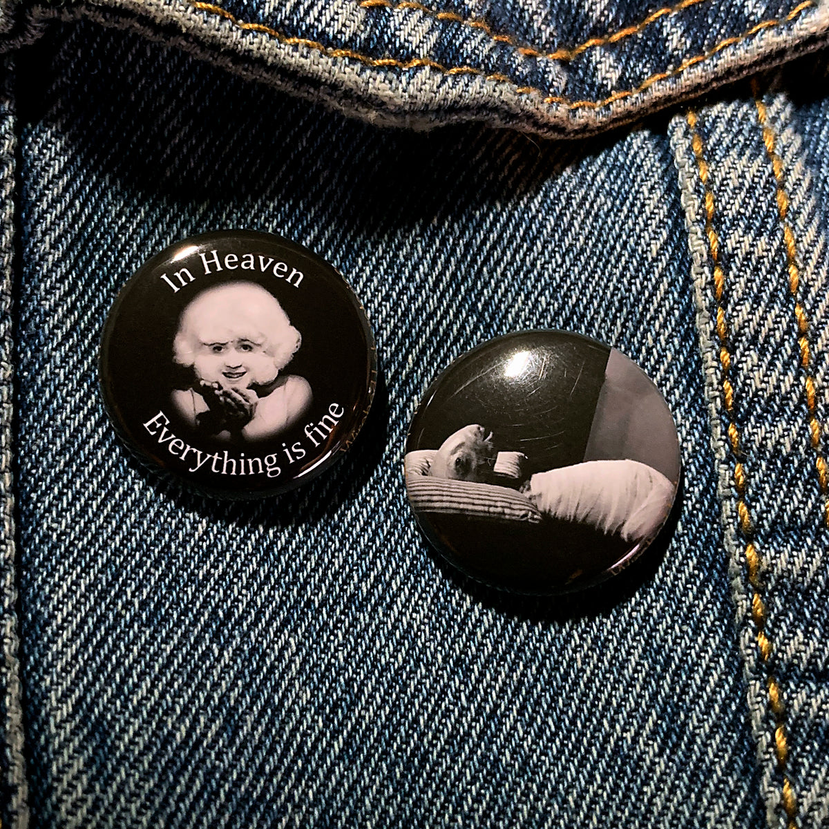 ERASERHEAD 1" Button Set. Two Pins!