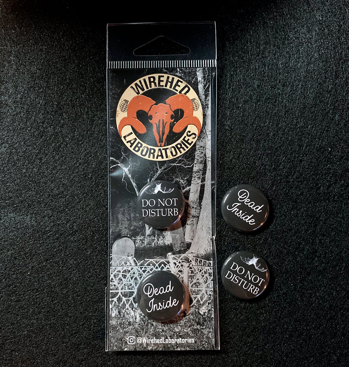 DEAD INSIDE & Do Not Disturb Goth Button Set.