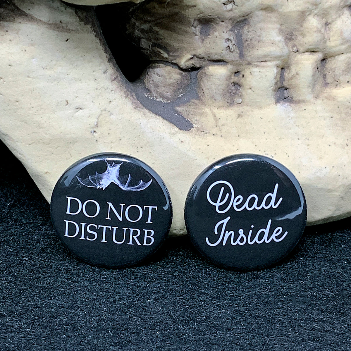 DEAD INSIDE & Do Not Disturb Goth Button Set.