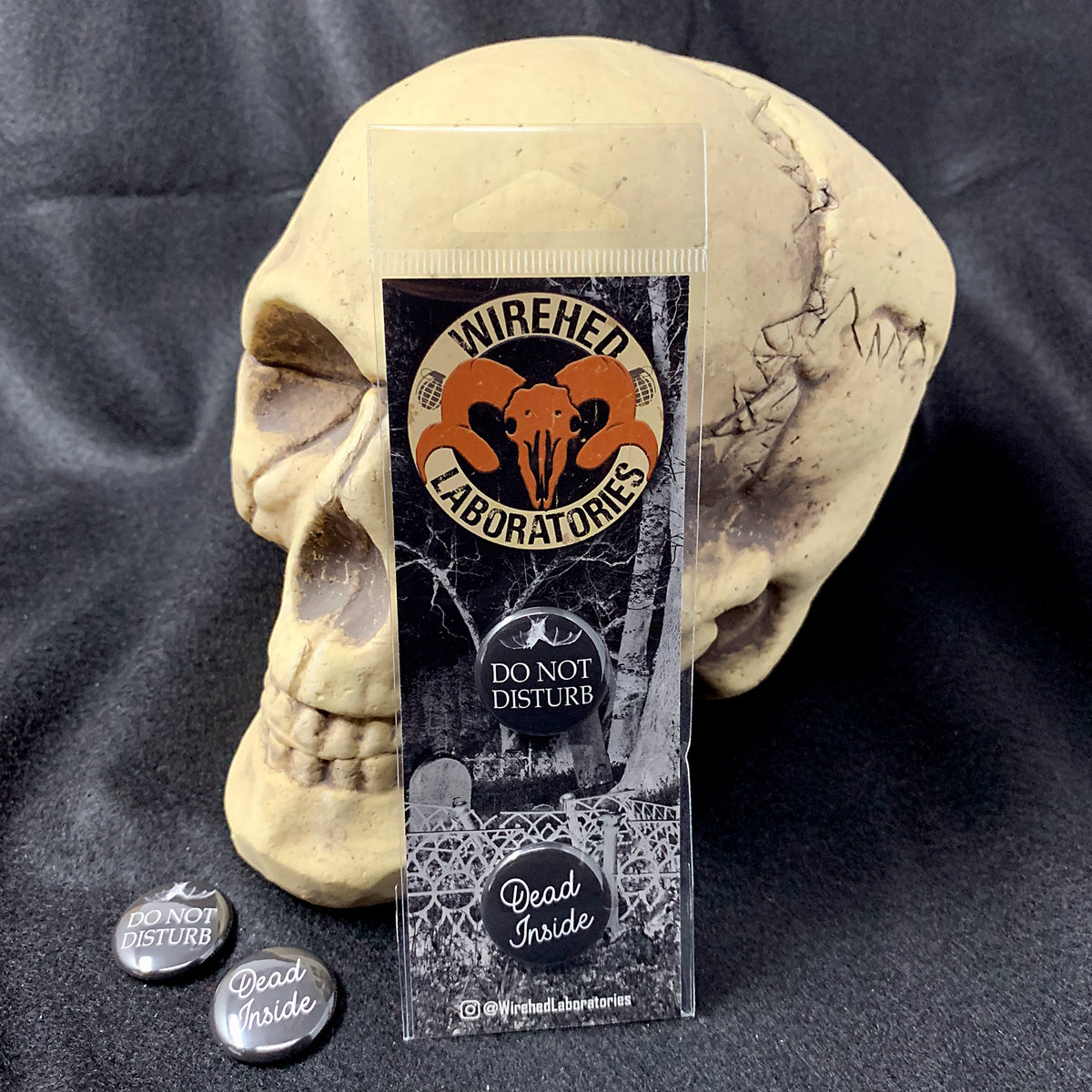 DEAD INSIDE & Do Not Disturb Goth Button Set.