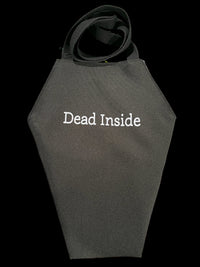 Dead Inside Coffin Tote Bag with Ghost Inside - Grey Variant 1