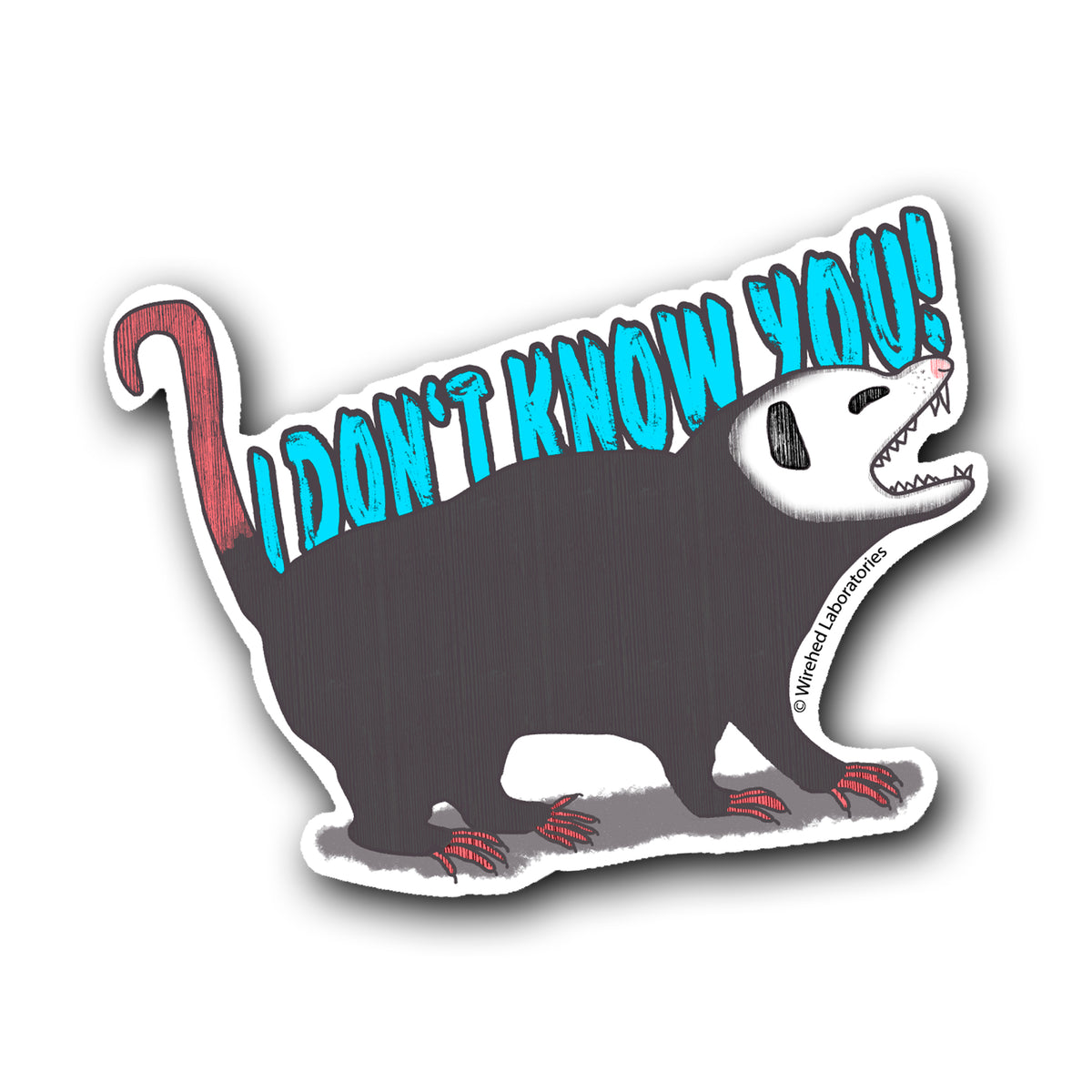 "I don't Know You!" Screaming Possum Vinyl Sticker!
