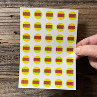 GORE! Section Sticker Sheet! 1 sheet of Thirty-five (35) 3/4" vinyl stickers!