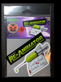 Re-animator Horror Movie Stickers! Die-cut, All Weather Vinyl Decals 4" TWO Sticker Set!