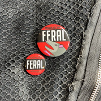 Warning Feral! Opossum Pinback Buttons!