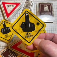 Wasteland Road Sign Stickers! 5 Pack!