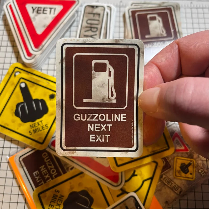 Wasteland Road Sign Stickers! 5 Pack!