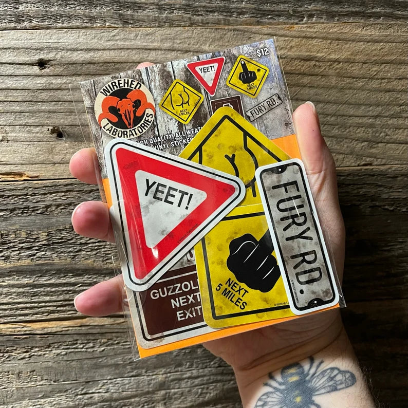 Wasteland Road Sign Stickers! 5 Pack!