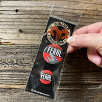 Warning Feral! Opossum Pinback Buttons!