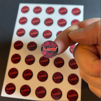 Slasher Section Sticker Sheet! 1 sheet of Thirty-five (35) 3/4" vinyl stickers!