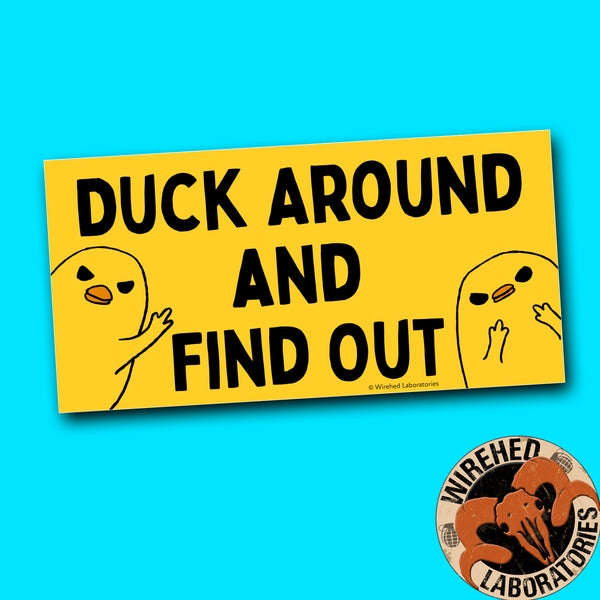 Duck Around And Find Out Sticker! Snarky 6" Vinyl Decal
