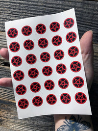 Pentagram Sticker Sheet! 25 peel and stick decals!