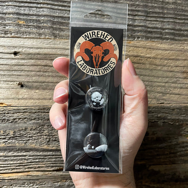 ERASERHEAD 1" Button Set. Two Pins!