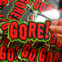 GORE! Vinyl Sticker! Lrg 5.25" long horror sticker!