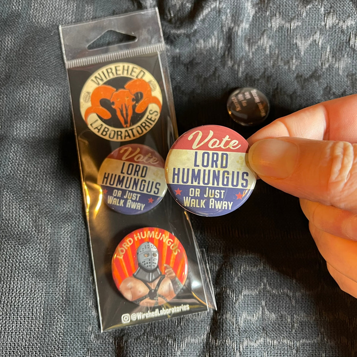 VOTE Lord Humungus! 2 Pinback Button Set!