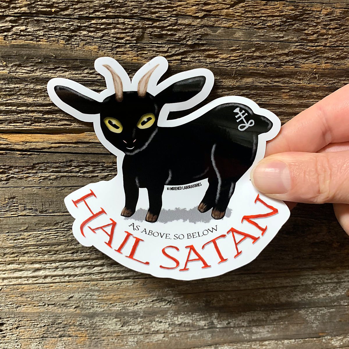Hail Satan Critter Stickers! THREE pack! Bunny, Goat, Cat!