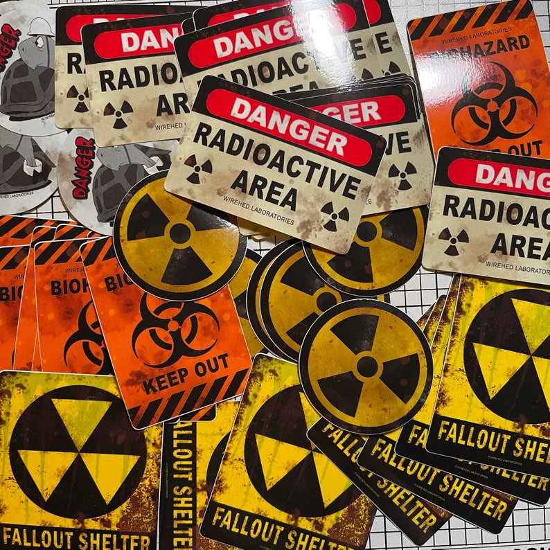Radiation Warning Sticker Set! 5 Sticker pack! – Wirehed Laboratories